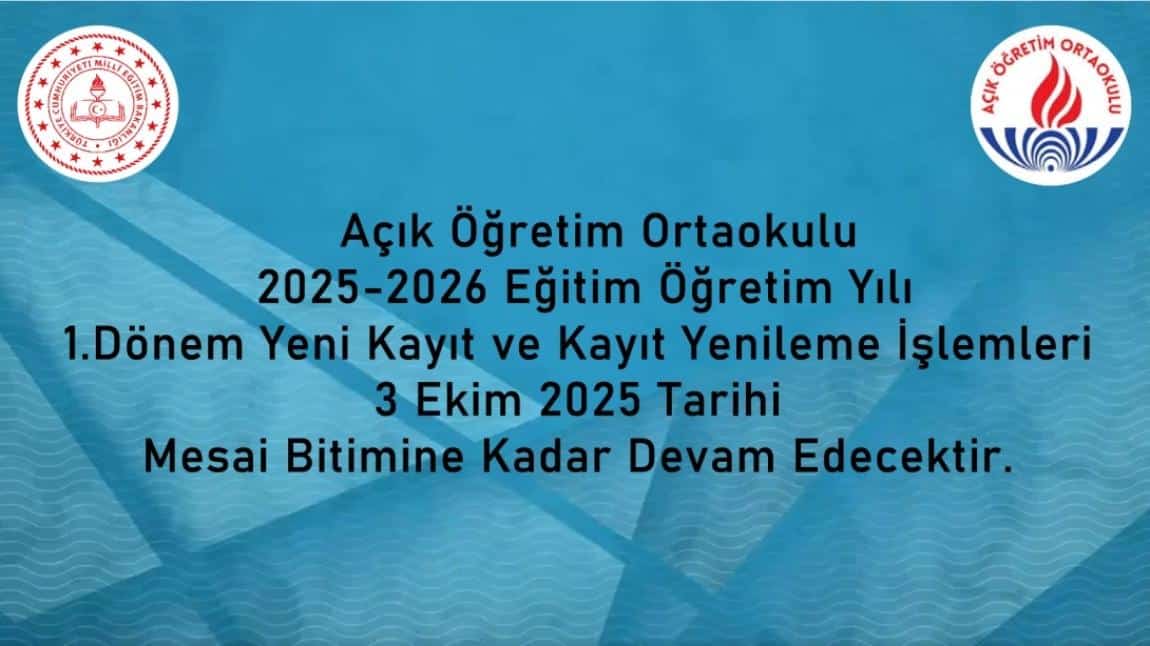 Açık Öğretim Ortaokulu Öğrencilerine Duyrulur
